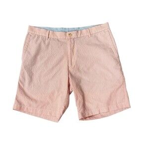PETER‎ MILLAR Mens Seersucker Pink White Shorts Featherweight Sz 34 Golf Preppy